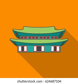 Changdeokgung icon in flat style isolated on white background. South Korea symbol stock vector illustration.