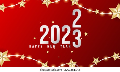 Cambio de 2022 a 2023 
fondo en vacaciones de año nuevo , aislado en rojo , Estilo plano. ilustración Vector EPS 10