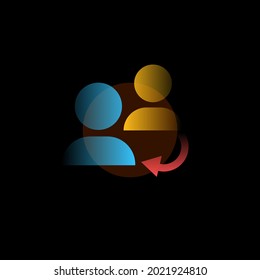 Change account. Vector icon in gradient style