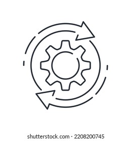 Change action. Vector linear icon isolated on white background.