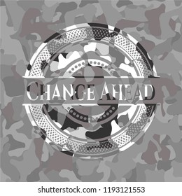 Change Ahead grey camouflaged emblem