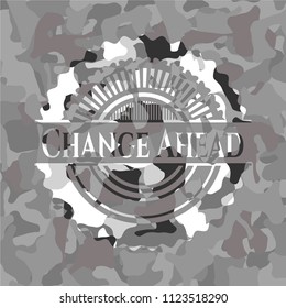 Change Ahead written on a grey camouflage texture