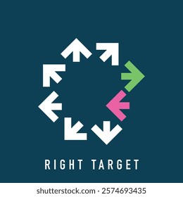 Change arrows form modern logo. Rotary towards target company logo template. vector