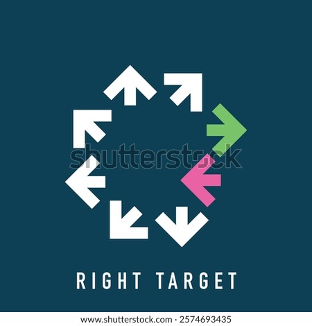 Change arrows form modern logo. Rotary towards target company logo template. vector