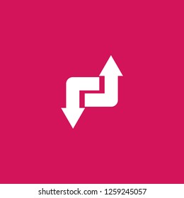 Change arrows icon vector. Change arrows sign on pink background. Change arrows icon for web and app