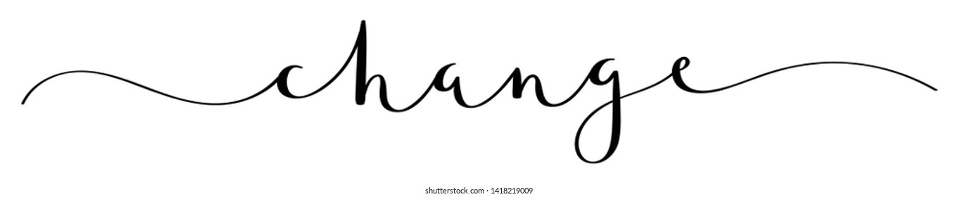 CHANGE black vector brush calligraphy banner with swashes