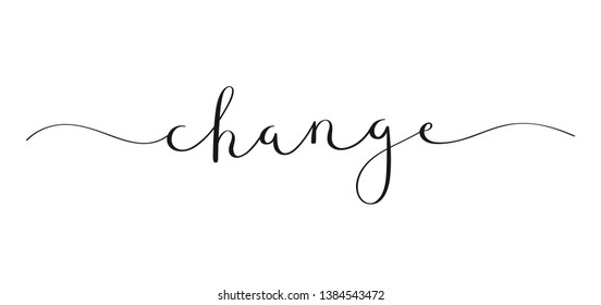 CHANGE brush calligraphy banner with swashes
