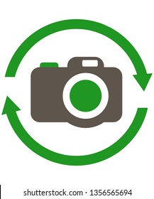 Change camera icon trendy icon on white background for web graphic