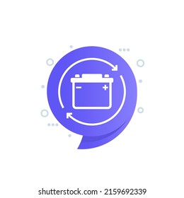 change car battery or accumulator vector icon