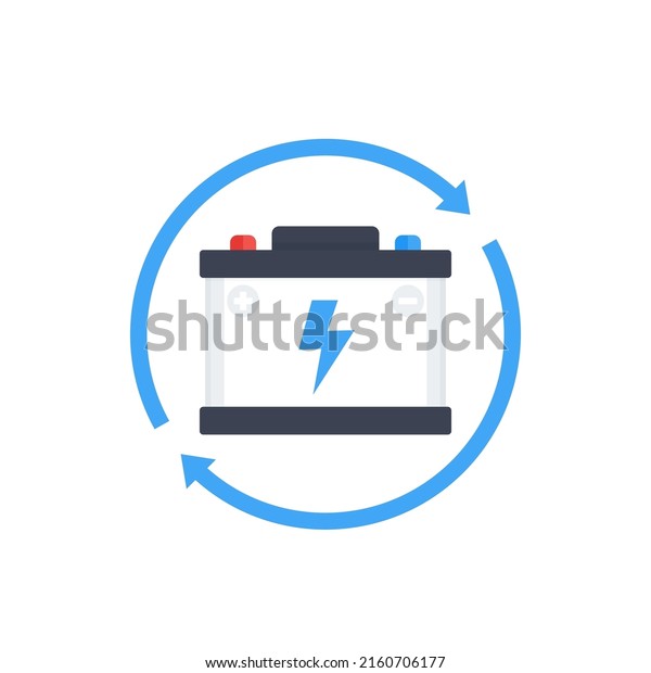 change car battery icon,\
flat vector