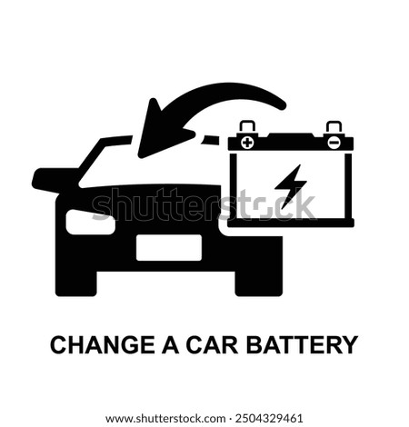 Change a car battery icon isolated on background vector illustration.