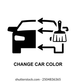 Change car color icon. Car color replacement isolated on background vector illustration.