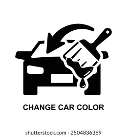 Change car color icon. Car color replacement isolated on background vector illustration.