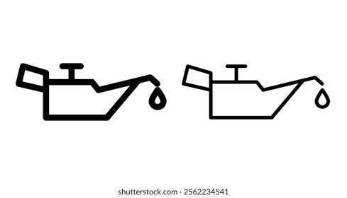 Change car oil Icons pack in outlined and flat versions