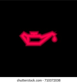 Change Car Oil red glowing neon ui ux icon. Glowing sign logo vector