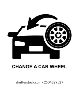 Change a car wheel icon isolated on background vector illustration.