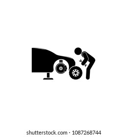 change of car wheels illustration. Element of car repair for mobile concept and web apps. Detailed change of car wheels icon can be used for web and mobile. Premium icon