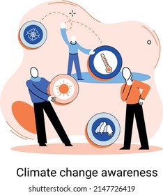 Change climate awareness metaphor, saving planet, World Environment Day, global warming ecological problems. human-induced observed and projected long-term changes mean climate. Nature saving strategy