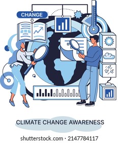 Change climate awareness metaphor, saving planet, World Environment Day, global warming ecological problems. human-induced observed and projected long-term changes mean climate. Nature saving strategy