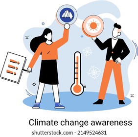 Change climate awareness metaphor, saving planet, World Environment Day, global warming ecological problems. human-induced observed and projected long-term changes mean climate. Nature saving strategy