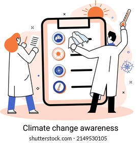 Change climate awareness metaphor, saving planet, World Environment Day, global warming ecological problems. human-induced observed and projected long-term changes mean climate. Nature saving strategy