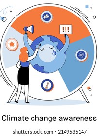 Change climate awareness metaphor, saving planet, World Environment Day, global warming ecological problems. human-induced observed and projected long-term changes mean climate. Nature saving strategy