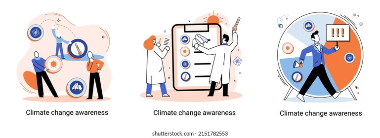 Change climate awareness metaphor, saving planet, World Environment Day, global warming ecological problems. human-induced observed and projected long-term changes mean climate. Nature saving strategy
