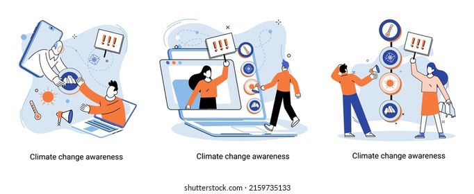 Change climate awareness metaphor, saving planet, World Environment Day, global warming ecological problems. human-induced observed and projected long-term changes mean climate. Nature saving strategy