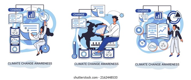 Change climate awareness metaphor, saving planet, World Environment Day, global warming ecological problems. human-induced observed and projected long-term changes mean climate. Nature saving strategy