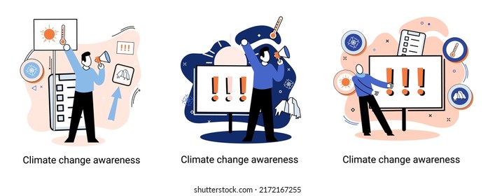 Change climate awareness metaphor, saving planet, World Environment Day, global warming ecological problems. human-induced observed and projected long-term changes mean climate. Nature saving strategy