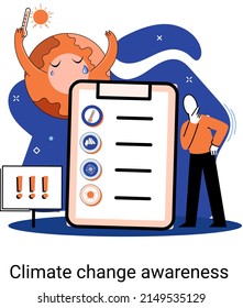 Change climate awareness, saving planet, World Environment Day, global warming ecological problems. human-induced observed and projected long-term changes in mean climate. Nature saving strategy