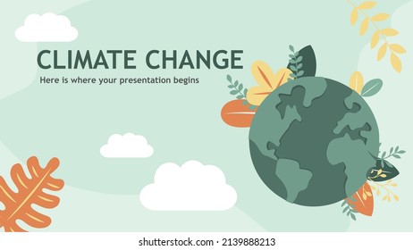 Change climate concept. Vector of climate change and saving the planet, World Environment Day, bio technology, a city on planet. Recycling waste, growing plants and choosing renewable resources