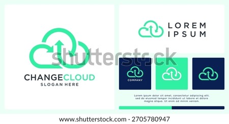 Change cloud logo design with arrow