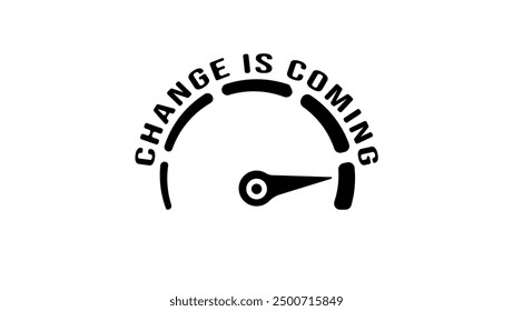 change is coming, black isolated silhouette