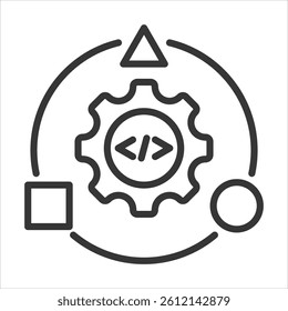 Change Control Icon Vector Illustration Outline