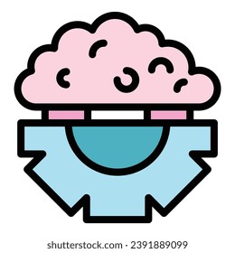 Change critical thinking icon outline vector. Think mind. Skill mental color flat