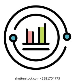 Change data icon outline vector. Market report. Management report color flat