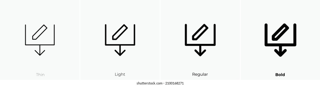 change date sort icon. Thin, Light Regular And Bold style design isolated on white background