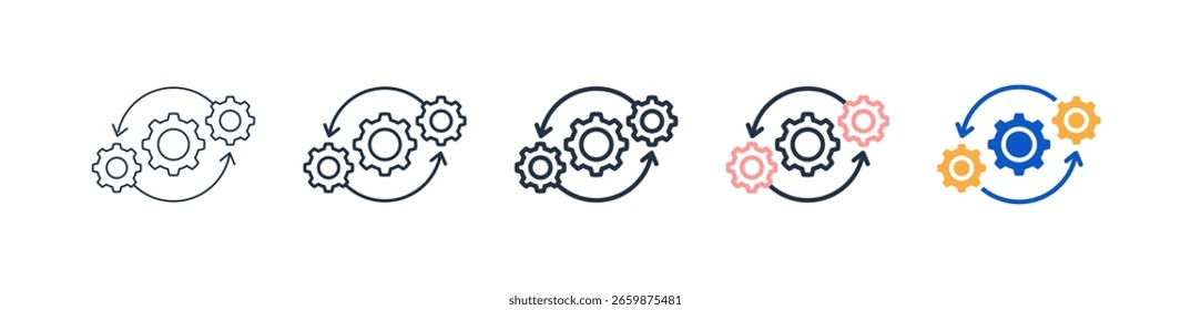 Alterar ícones de estilo diferentes para definir a ilustração de vetor.