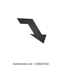 Change of a direction arrow. Vector illustration isolated on white background.