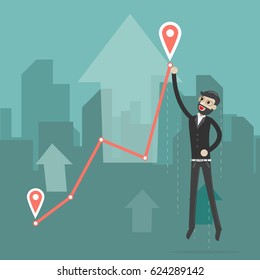 Change of a direction. Business concept vector illustration