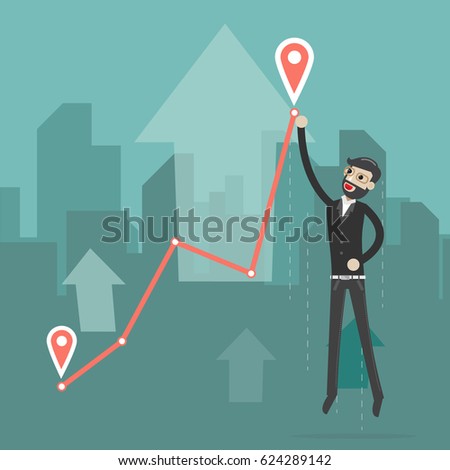 Change of a direction. Business concept vector illustration