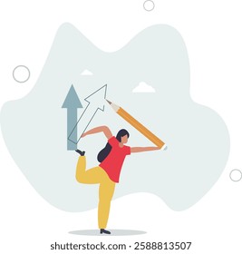 Change direction or career path for best opportunity, turn or transform to different direction, choice or alternative way to progress concept,flat character life .