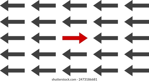 Change of direction, leadership concept, business innovative approach