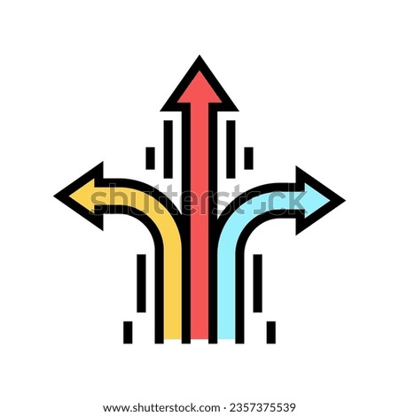 change direction succes challenge color icon vector. change direction succes challenge sign. isolated symbol illustration