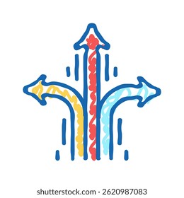 change direction succes challenge doodle icon sketch vector. change direction succes challenge sign. isolated symbol illustration