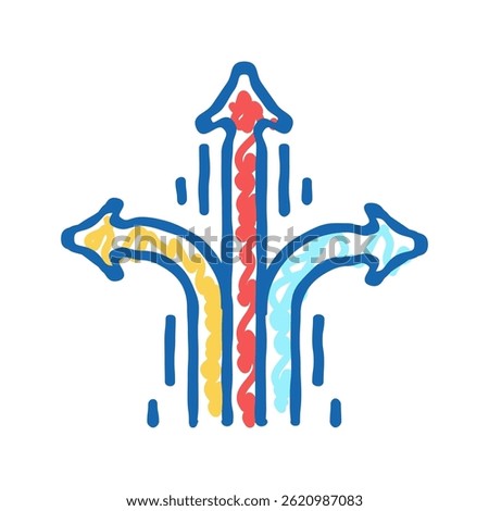 change direction succes challenge doodle icon sketch vector. change direction succes challenge sign. isolated symbol illustration