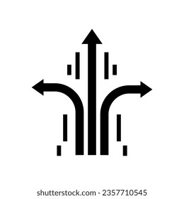 change direction succes challenge glyph icon vector. change direction succes challenge sign. isolated symbol illustration