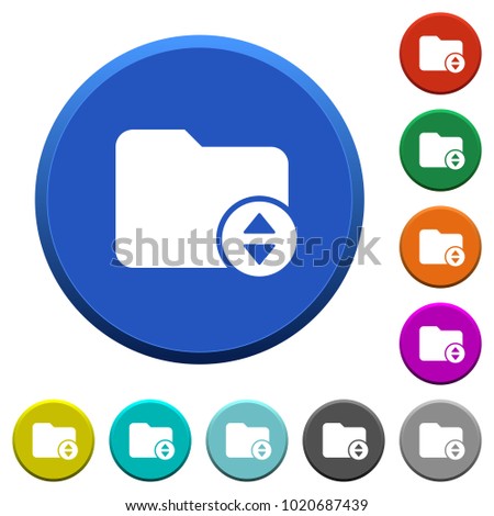 Change directory round color beveled buttons with smooth surfaces and flat white icons