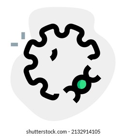 change in the DNA structure by exposure of virus